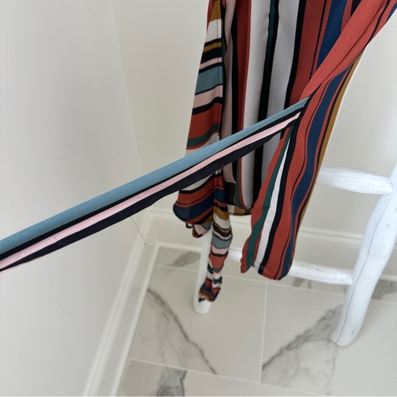Vici Just a Dream Multicolor Striped Wrap Mini Dress Size Small - Picture 9 of 12